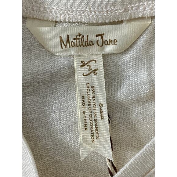 NWT Matilda Jane Enchanted Garden Party Cream Pink Floral Heart Floral Knit Tee - Picture 3 of 5